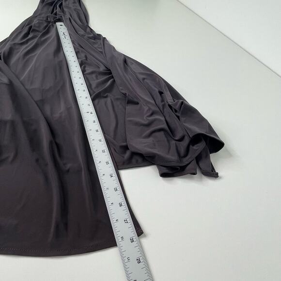 R&M‎ Richards Sleeveless Halter Neck Gown Dress Prom Bridesmaid Beaded Brown 10 - Picture 12 of 14